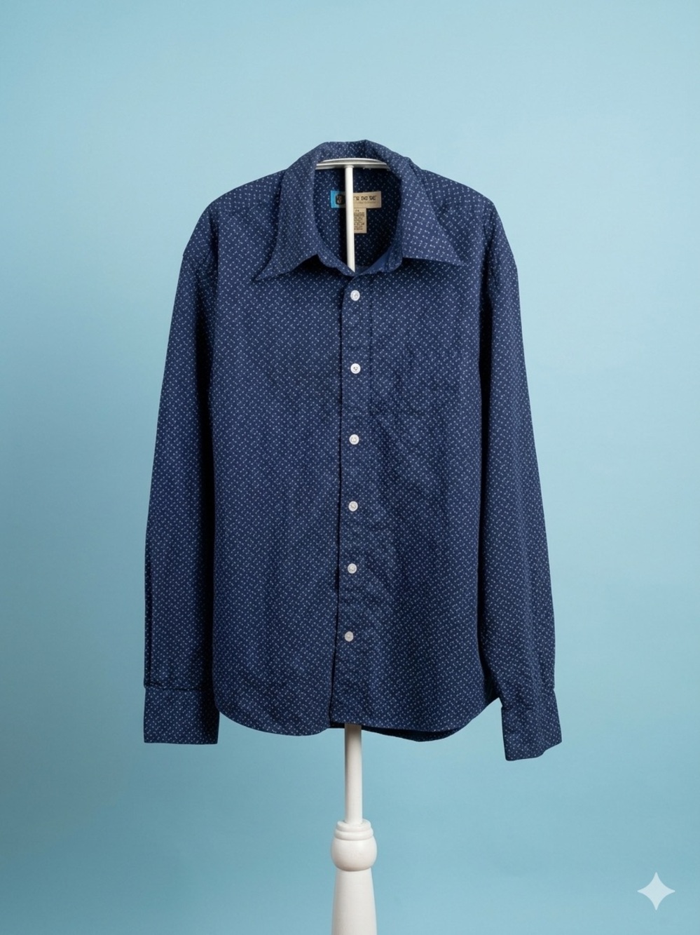 Men's Casual Navy Button-Down Shirt